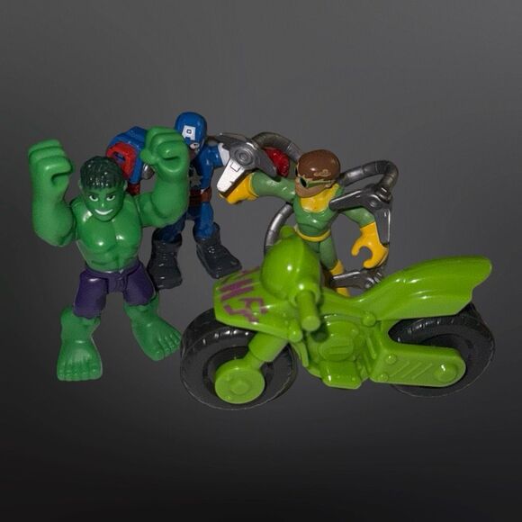 Playskool Marvel Super Hero Hulk Captain America Doc Ock Adventure Hero’s A12 - Picture 11 of 12